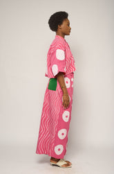 Pink and White Crop Shirt